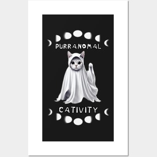 Purranormal Cativity Funny Ghost Cat Posters and Art
